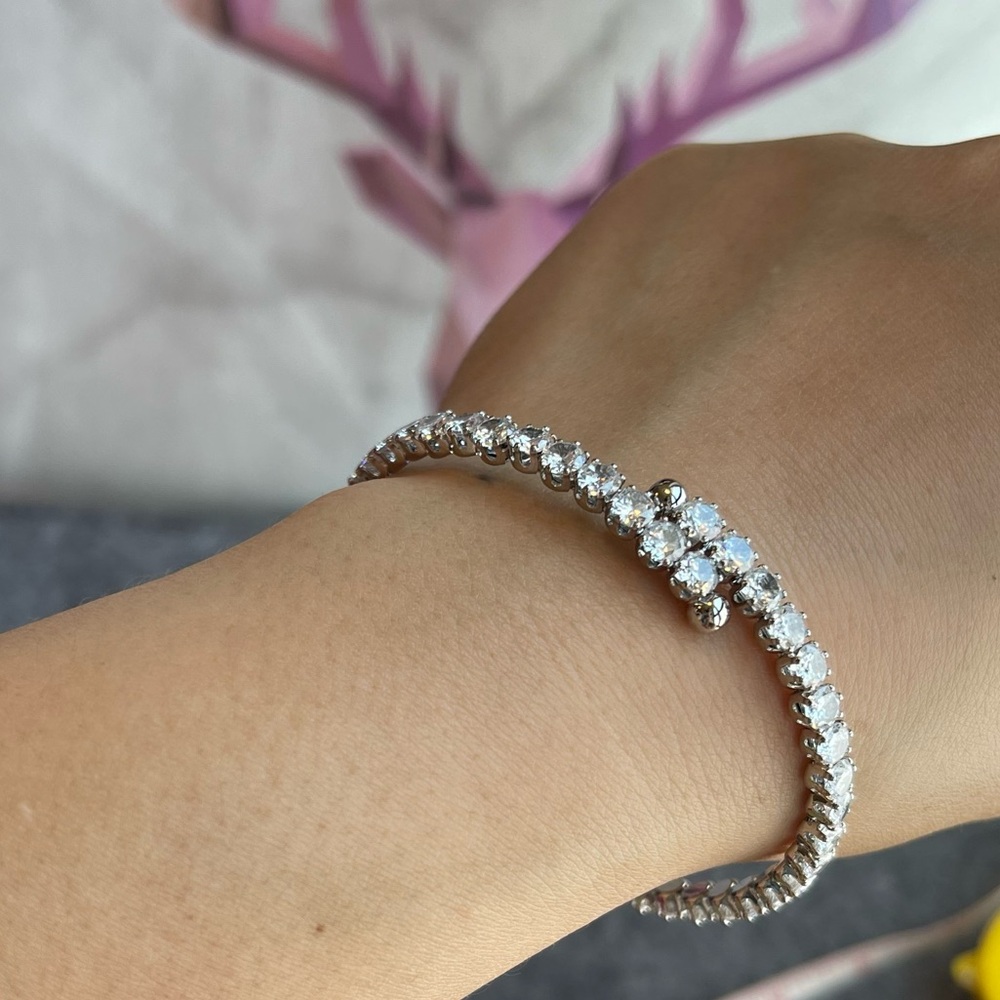 Austrian Round Crystal Adjustable Bangle - image 5